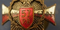 Miniaturka odznaki pułkowej 57 Pułk Piechoty